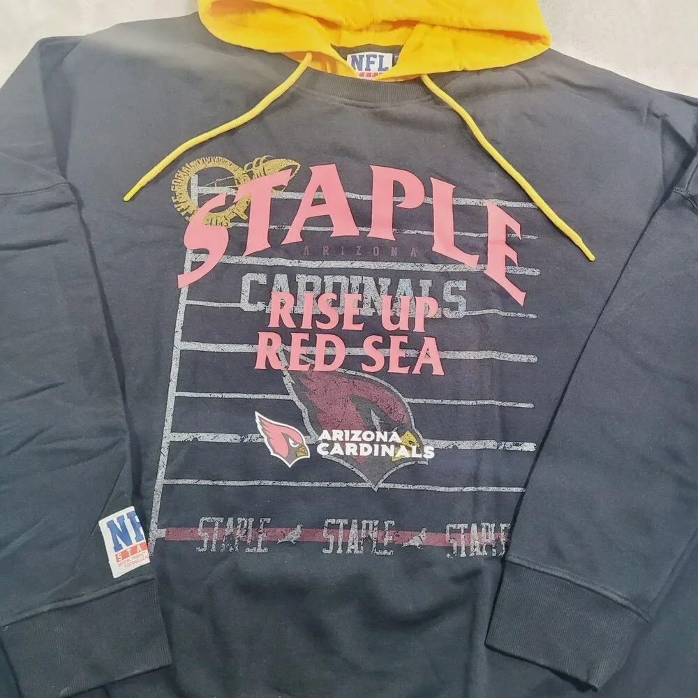 Arizona Cardinals Sweatshirt Mens 2XL Black NFL Football NFL Staple Hoodie